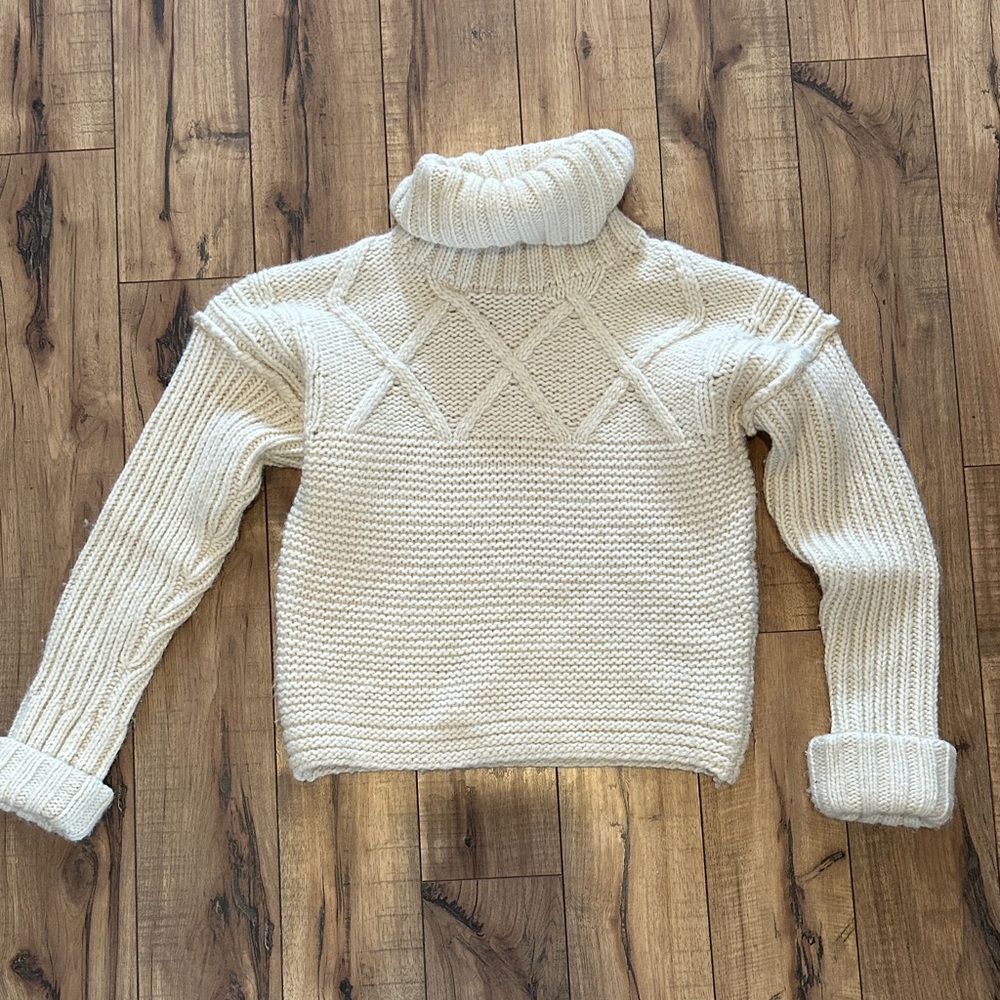 Apiece Apart Wool Cropped Turtleneck